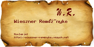 Wieszner Reményke névjegykártya